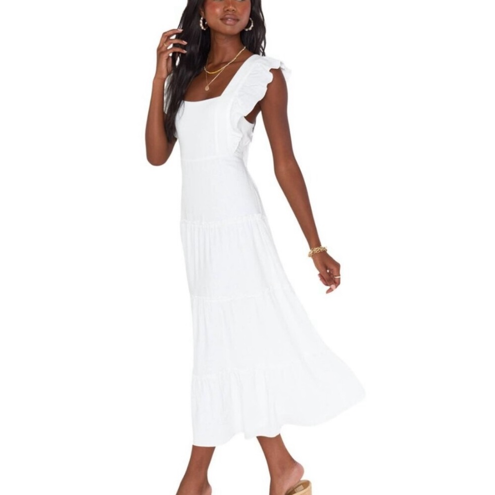 *NWOT* Show Me Your Mumu White Linen Midi Dress